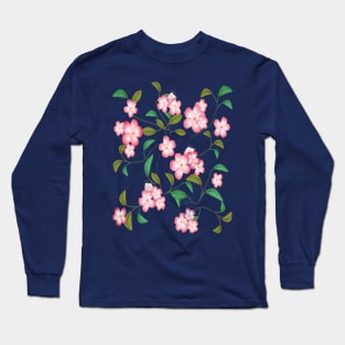 Cherry Blossoms and Leaves Long Sleeve T-Shirt